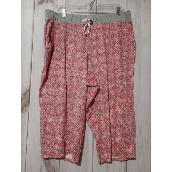 Cacique Pants‎ Ladies 18 Coral Turquoise Leisure Capri - Picture 1 of 7
